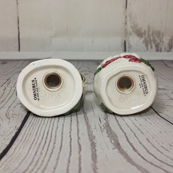 Fitz And Floyd 1996 OMNIBUS Ceramic Santa & Toy Sack Salt & Pepper Shaker Set - Picture 11 of 14